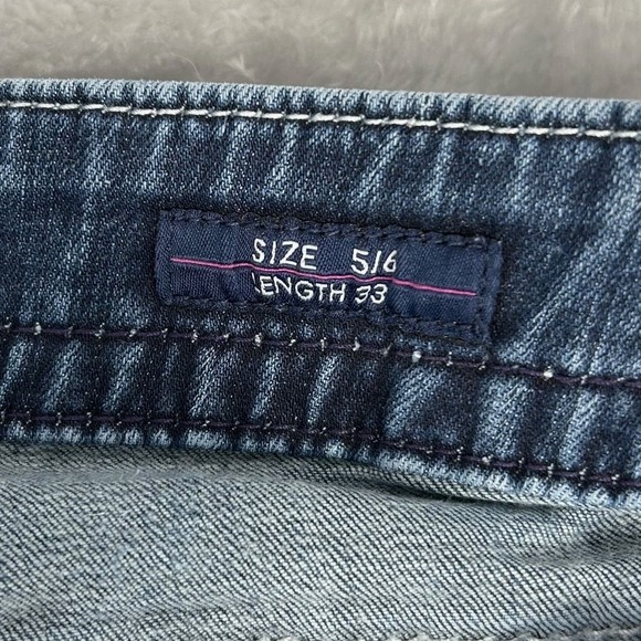 VIGOSS Womens Chelsea Flare Jeans Dark Wash Embellished Pockets Size 5/6 - Picture 5 of 12